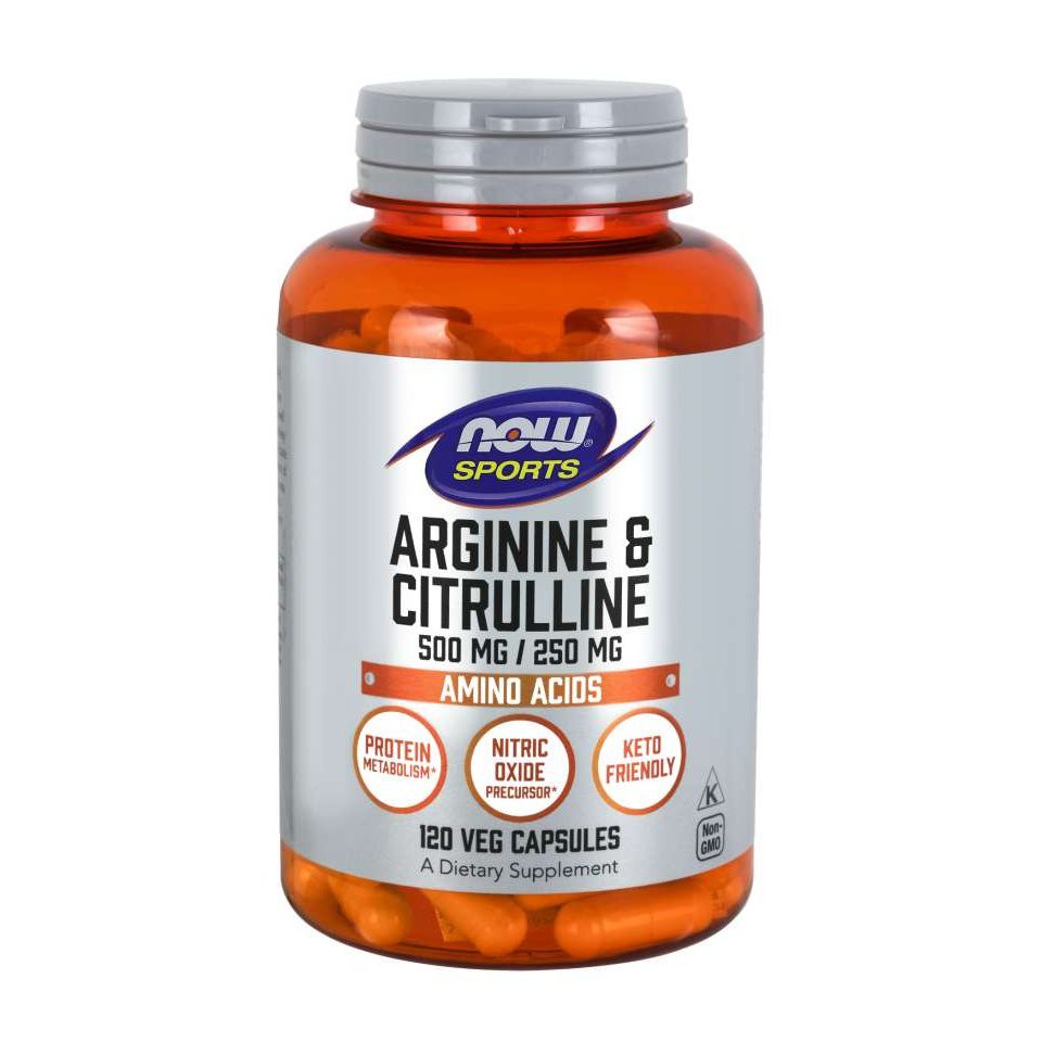 NOW Foods Arginine 500mg & Citrulline 120caps — Capsules view 1