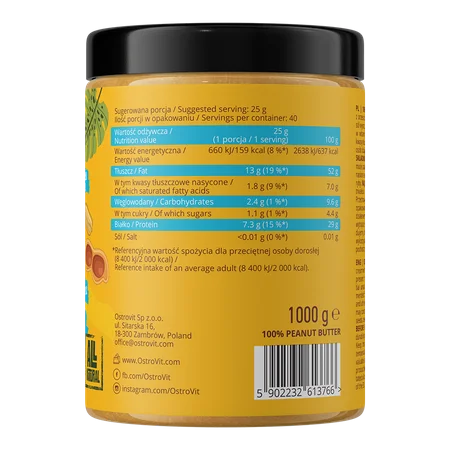 OstroVit 100% Peanut butter smooth 1000g — Spread view 2