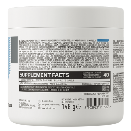 OstroVit Creatine Monohydrate 3300mg 120caps — Capsules view 3