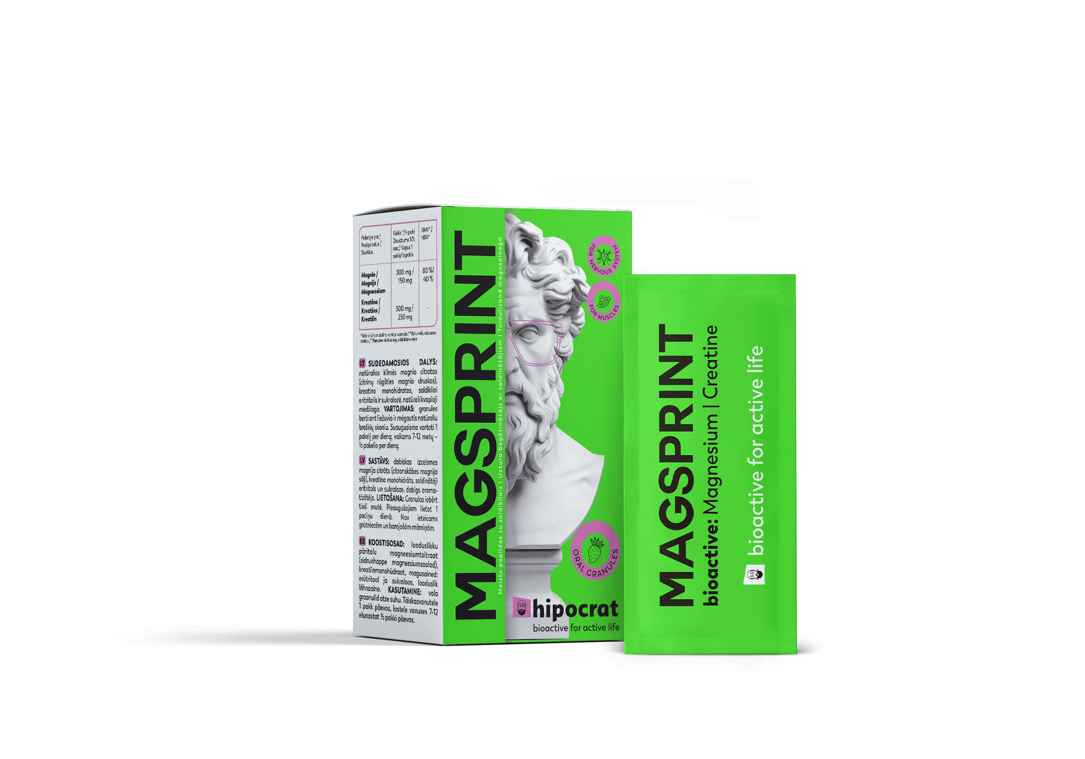 Hipocrat Magsprint graanulid kreatiiniga, 14 pakki