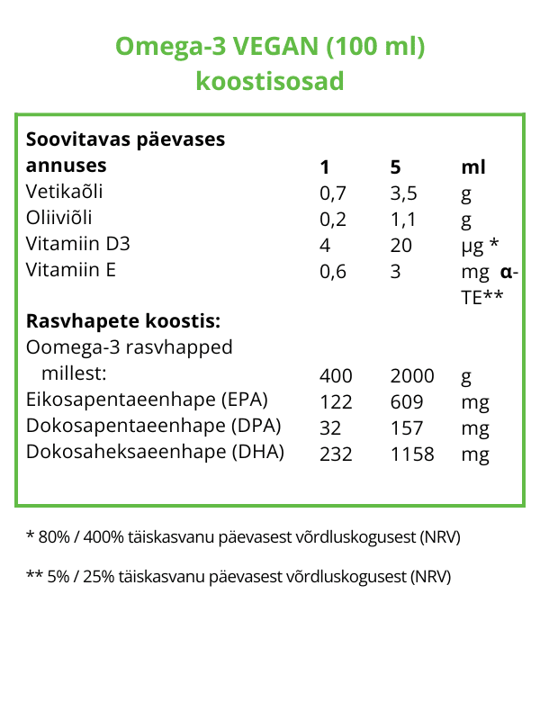 Omega-3 Vegan, õli, 3×100 ml — Capsules view 5