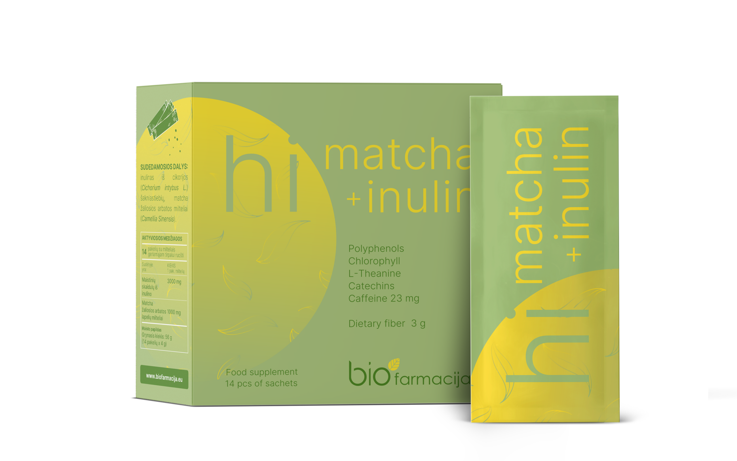 UUS! Hi Matcha+Inulin kiudainete allikas, 14 pakki