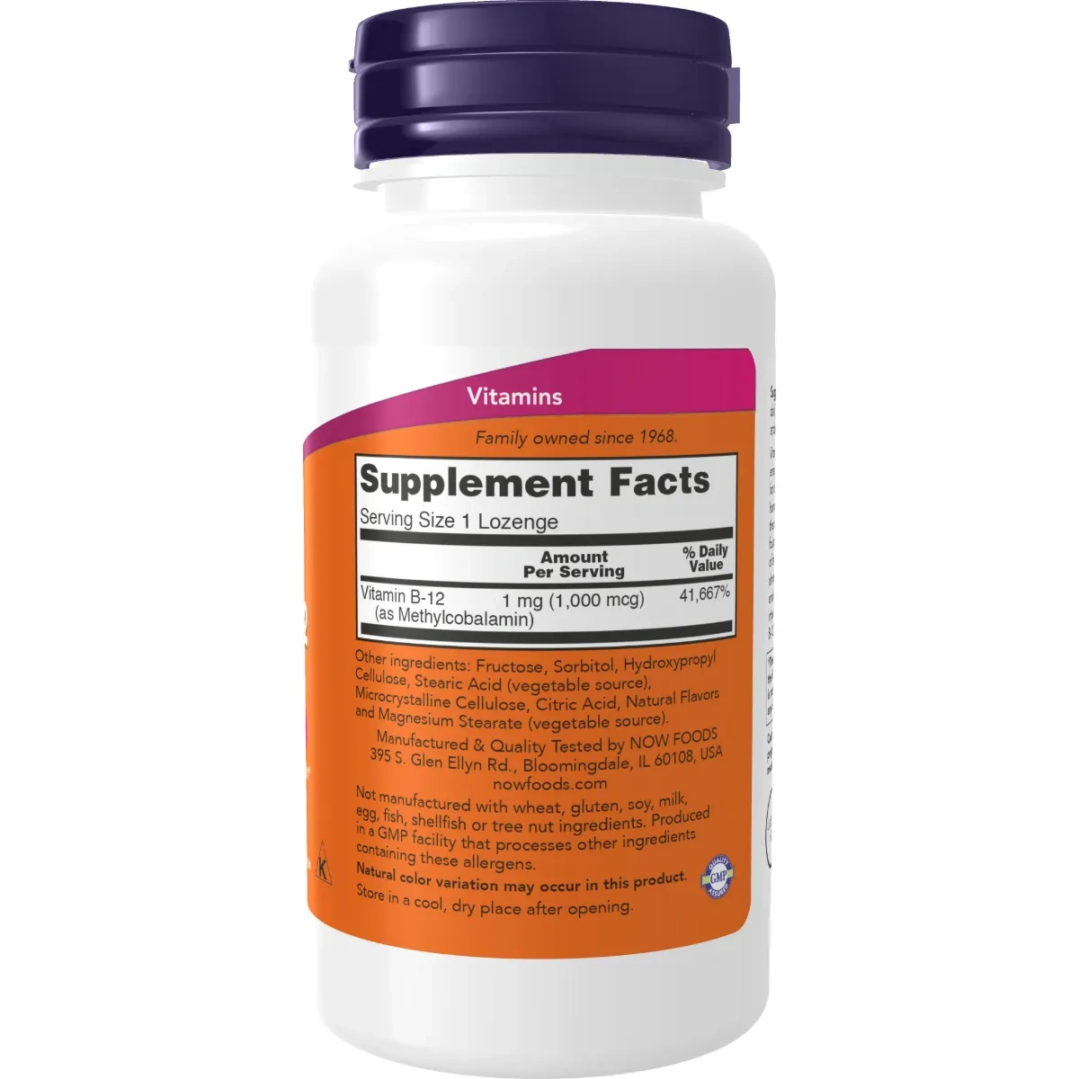 NOW Methyl B-12 1000mcg  100 lozenges — Capsules view 2