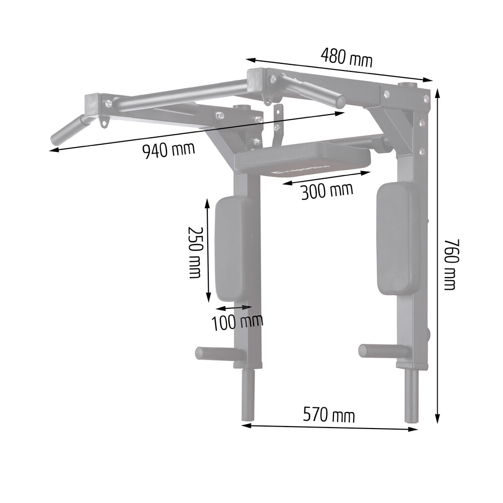 Lõuatõmbekang Wall-Mounted Pull-Up Bar inSPORTline L-Bar — Apple view 2