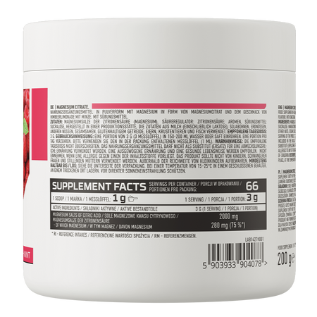 OstroVit Magnesium Citrate 200g Vaarika limonaad mündiga — Lemon — Powder view 3