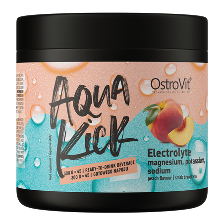 OstroVit Aqua Kick Electrolyte 300g Virsik — Peach — Powder view 1