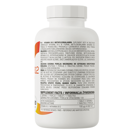 OstroVit Vitamin B12 Methylocobalamin 100mcg 120tabs — Tabs view 3