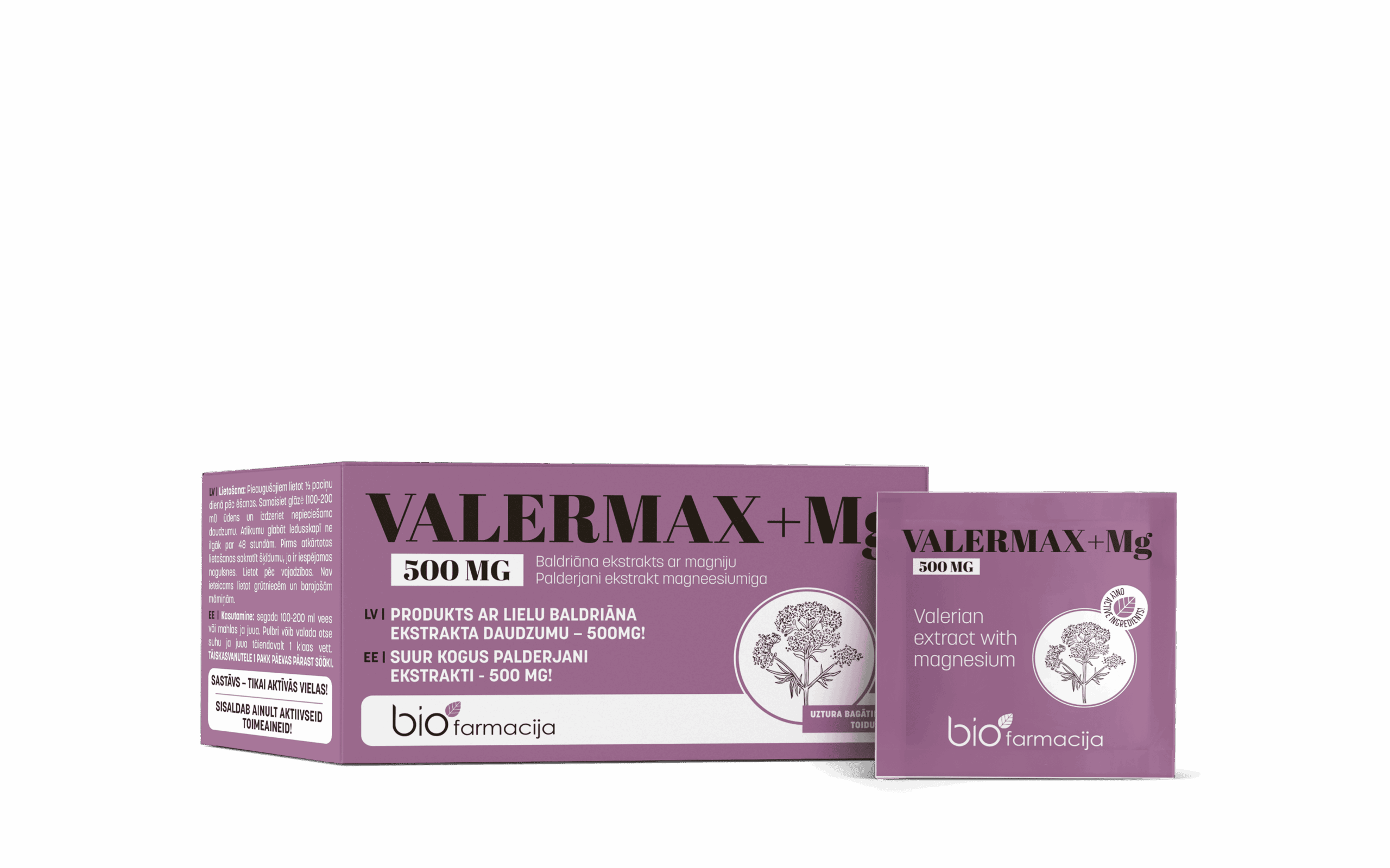 Valermax Valerian Extract 500 mg + Magnesium, 28 Sachets — Powder - image 1 of 2