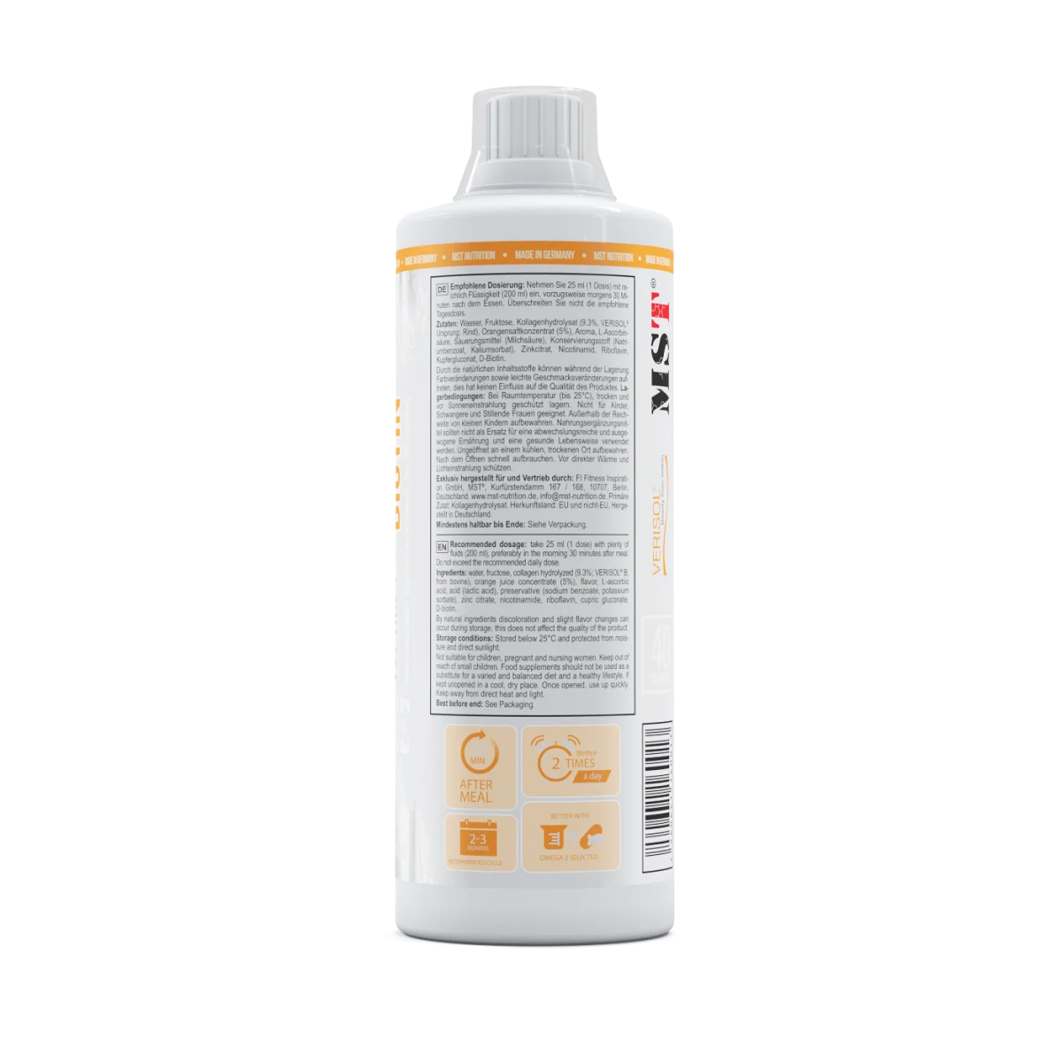 MST Collagen Peptides + Biotin 1000ml Apelsinimahl — Orange — Tabs view 3