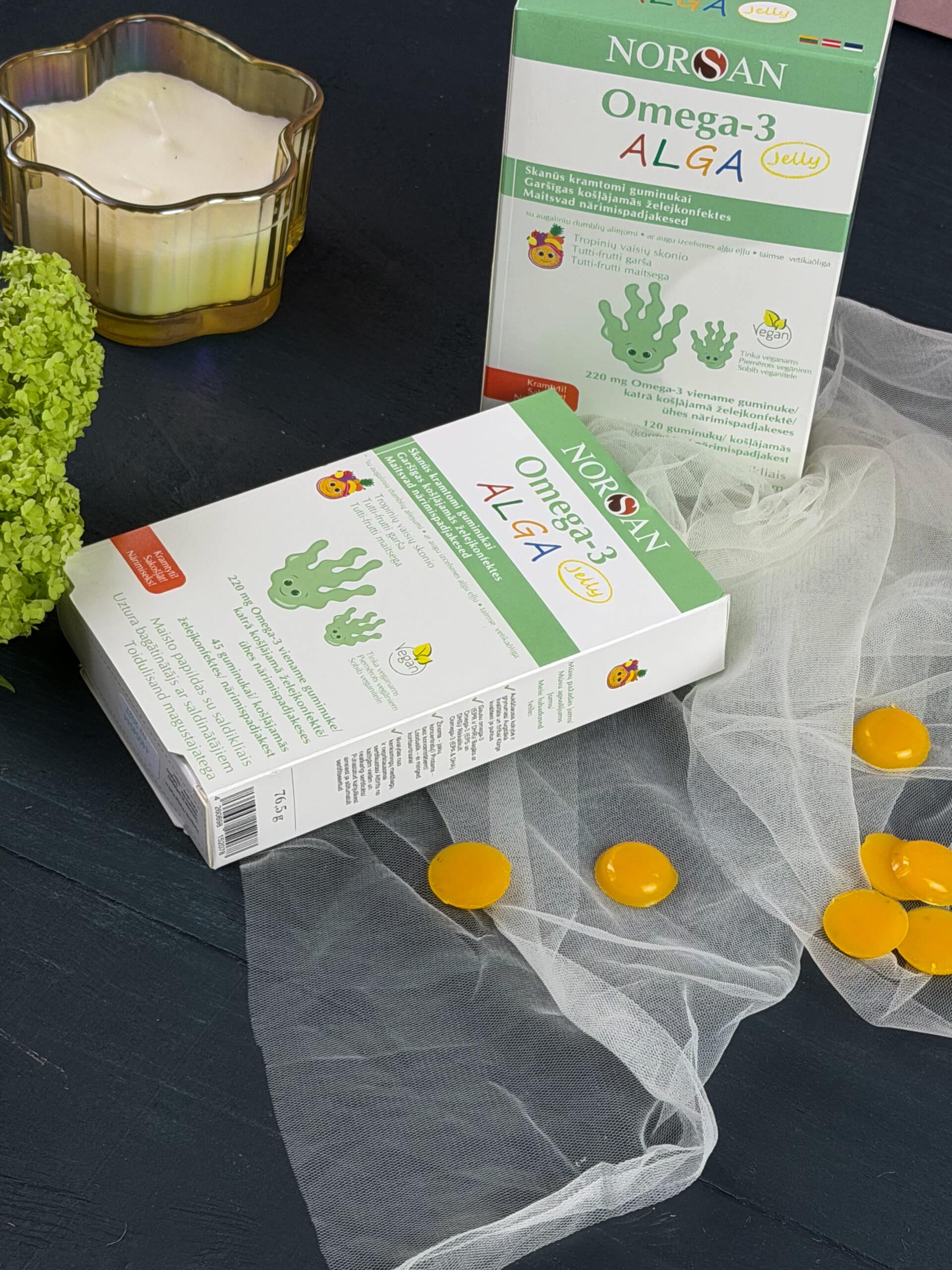 Omega-3 Alga Jelly, želatiinist närimispadjakesed, 45 ja 120 tk. — Capsules view 4