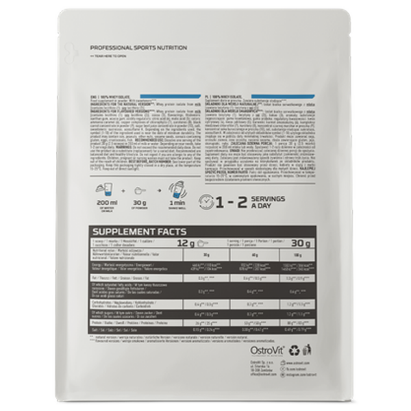 OstroVit 100% Whey Isolate 300g Šokolaadivahvlid — Chocolate Wafers — Powder view 2
