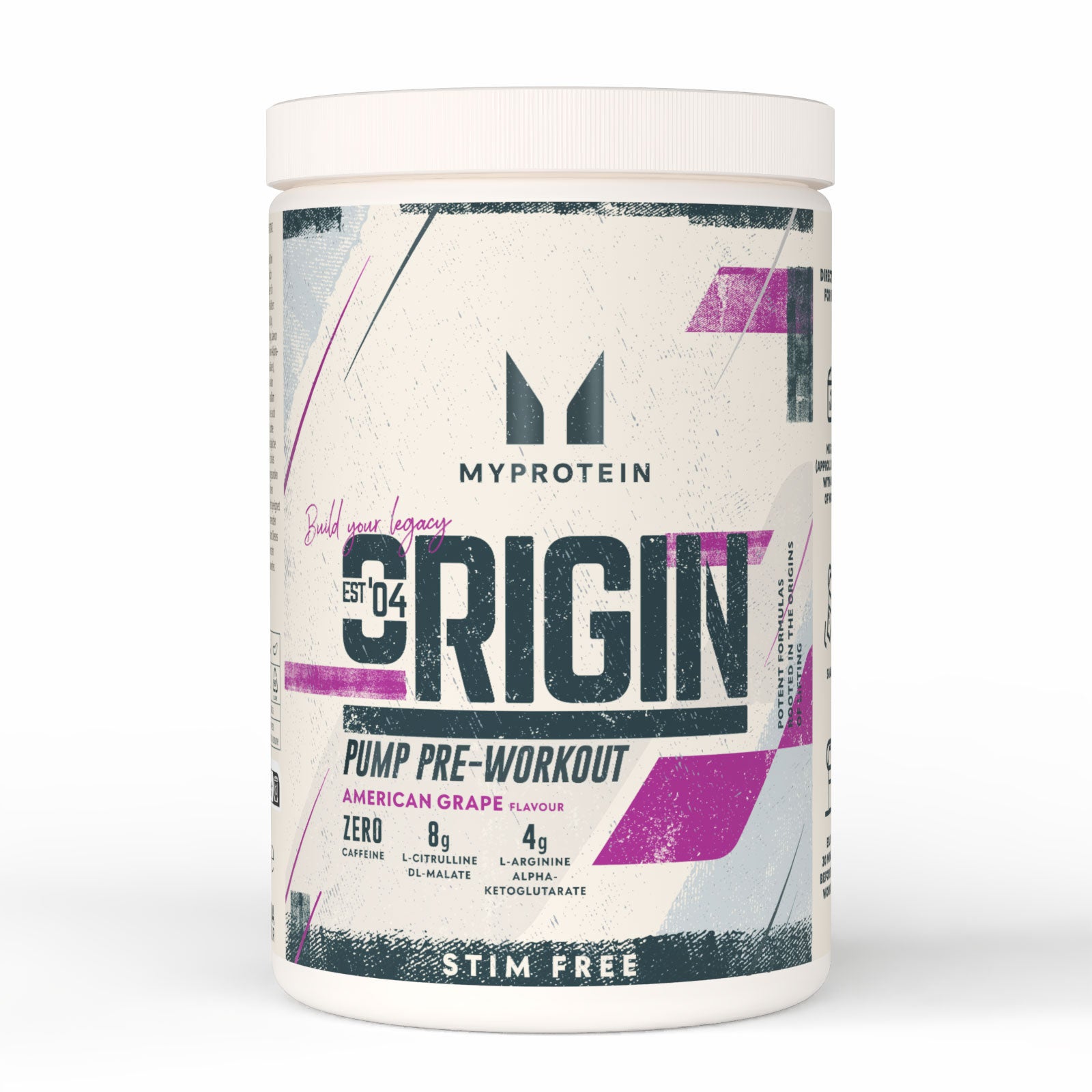 MyProtein Origin Pre-workout stim free 600g Viinamari