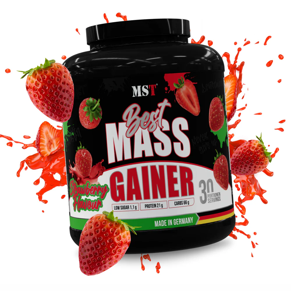 MST Nutrition® Mass Gainer Strawberry - Powder 3kg — Strawberry — Powder view 4