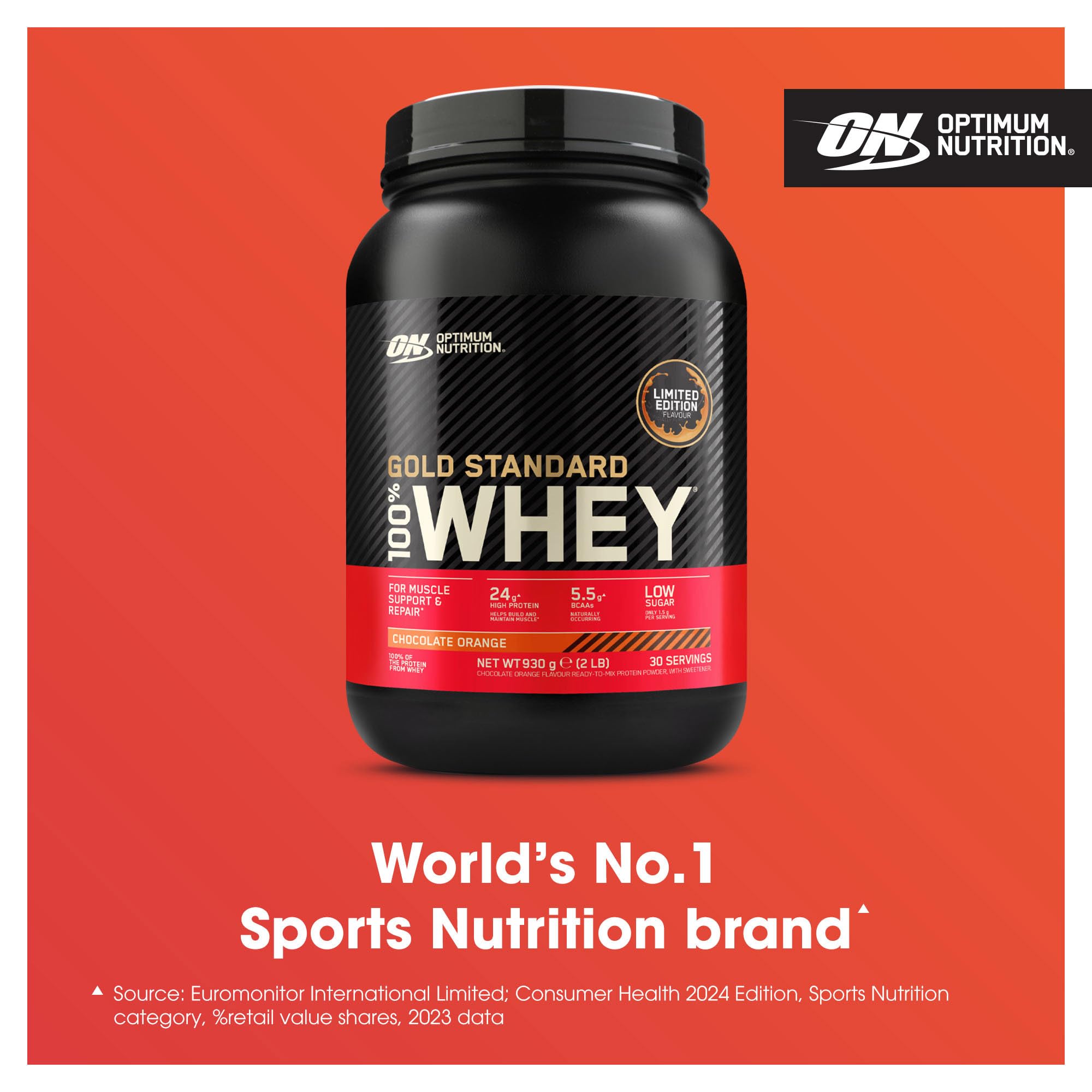 Optimum-nutrition Gold Standard 100% Whey 930g Šokolaadiapelsin — Orange — Powder view 2