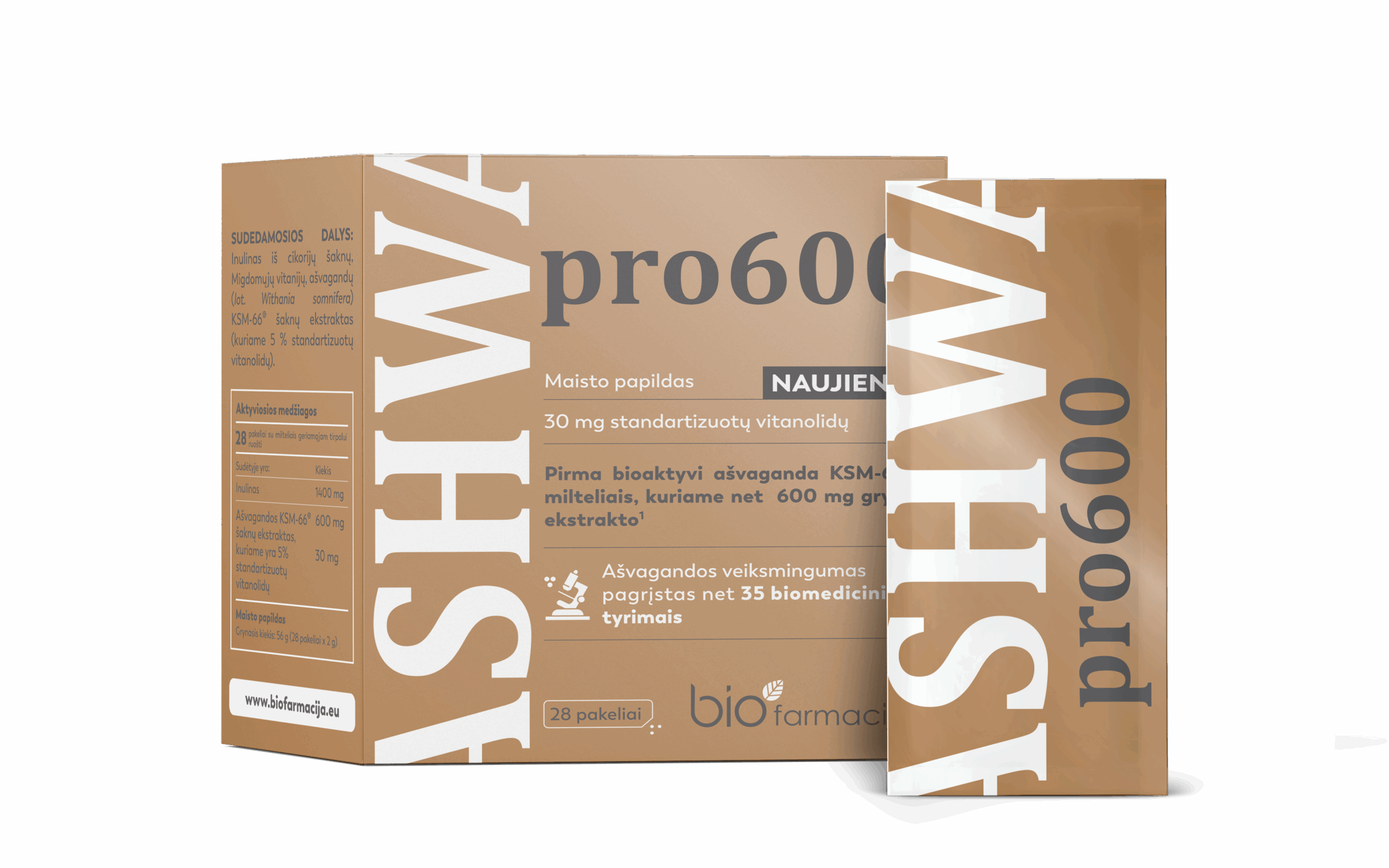 UUS! Ashwa pro600 puhas Ashwagandha KSM-66® ekstrakt, 28 pakki