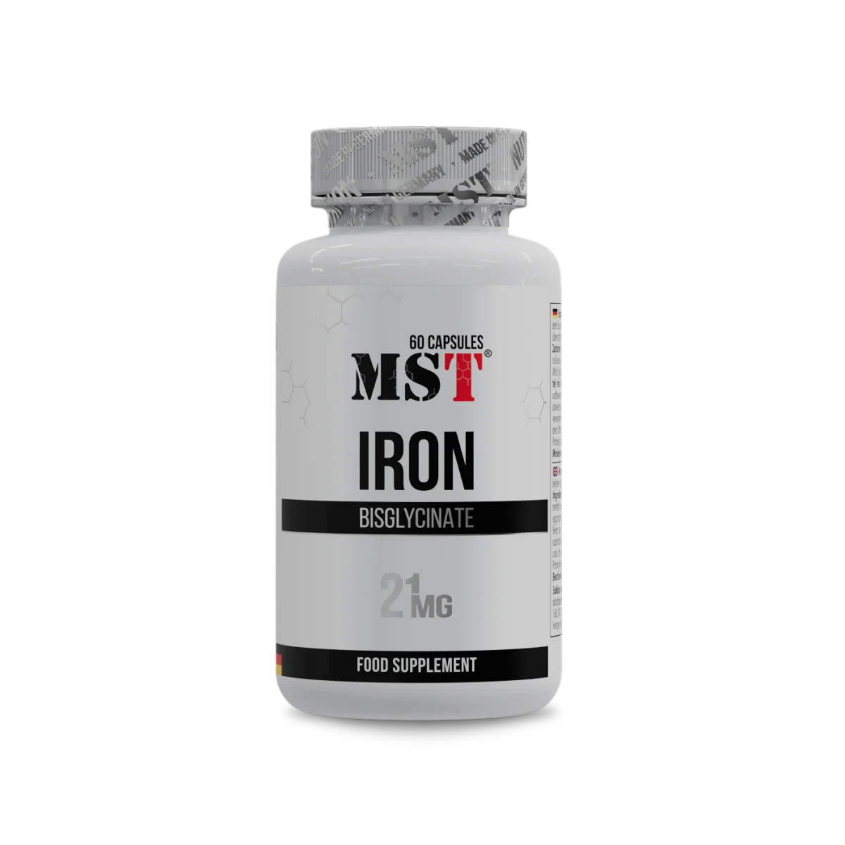 MST Iron bisglycinate 21mg 60caps — Capsules view 1