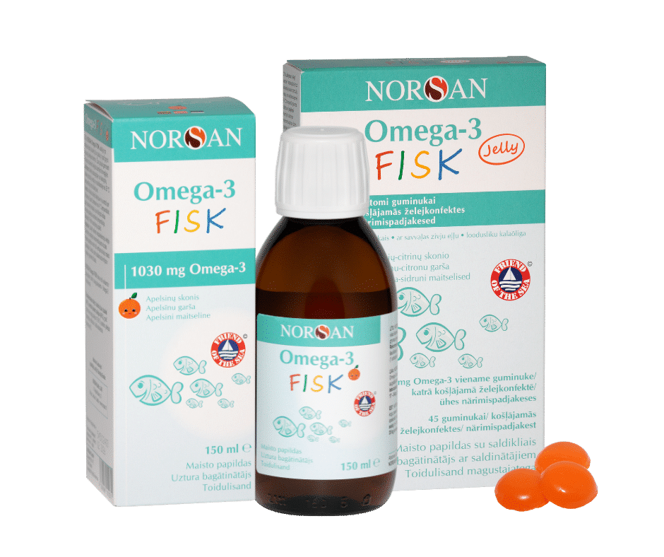 Omega-3 FISK komplekt (õli+želatiini närimispadjakesed)