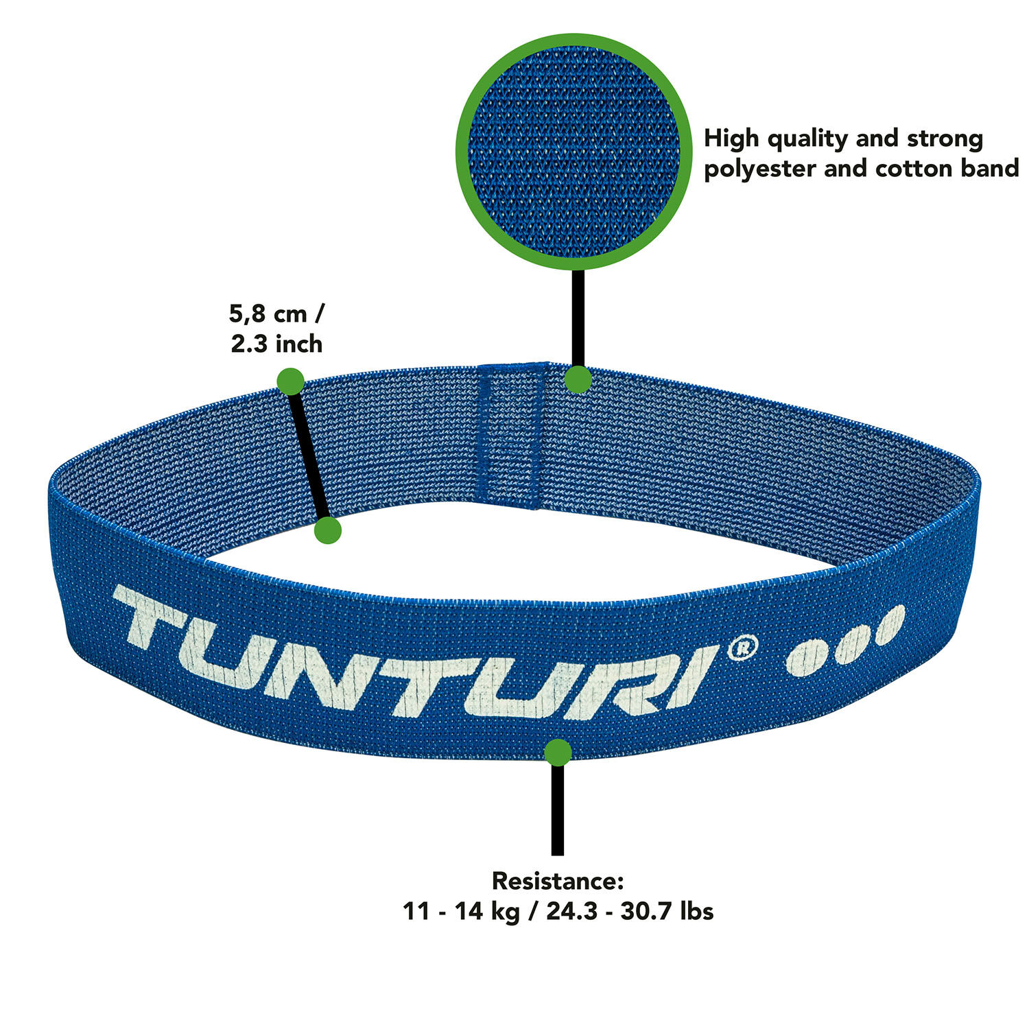Venituskumm Tunturi Textile Heavy, sinine view 3