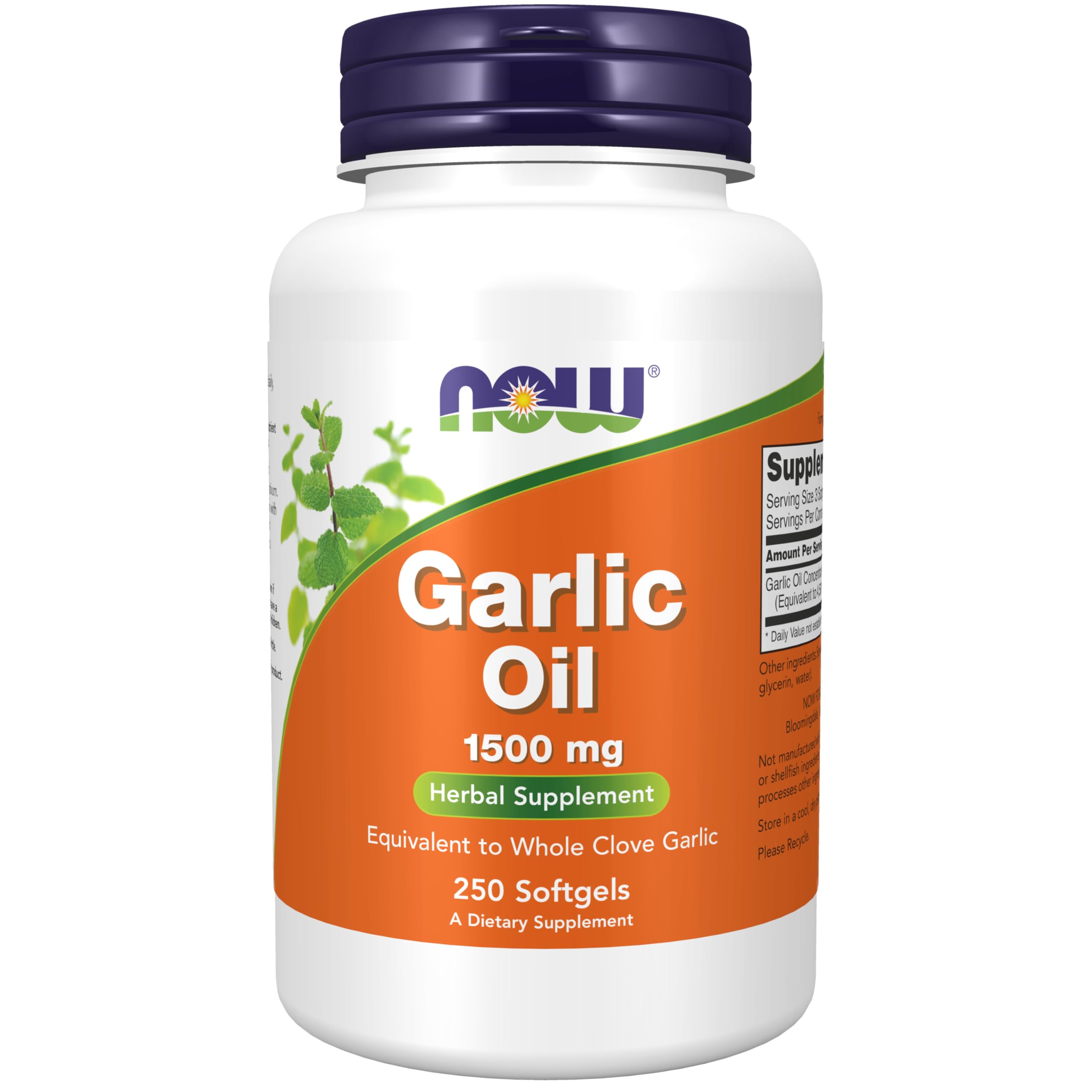 NOW Garlic Oil 1500mg 250 softgels — Softgels view 1