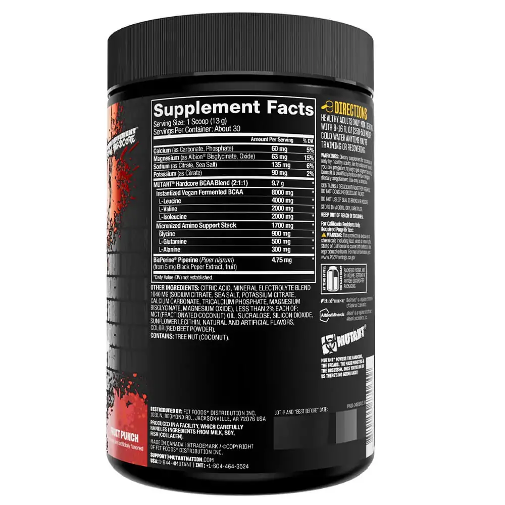 Mutant Hardcore BCAA 390g Sinine vaarikas — Blue Raspberry — Powder view 3