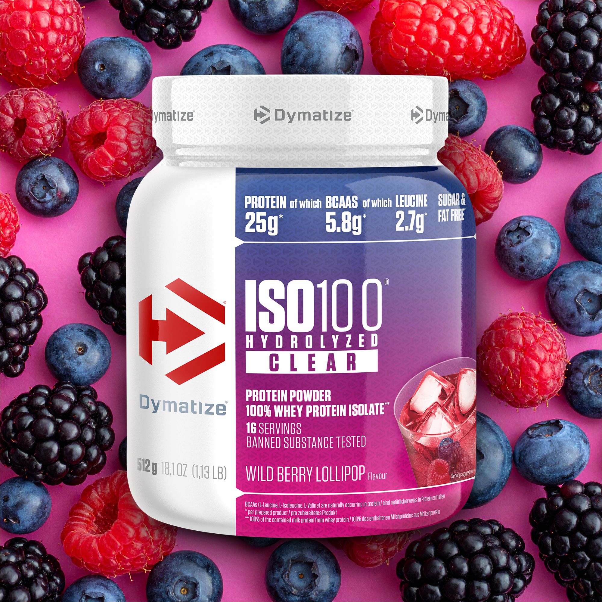 Dymatize ISO 100 Hydrolyzed clear whey protein 512g Metsmarja — Powder view 2