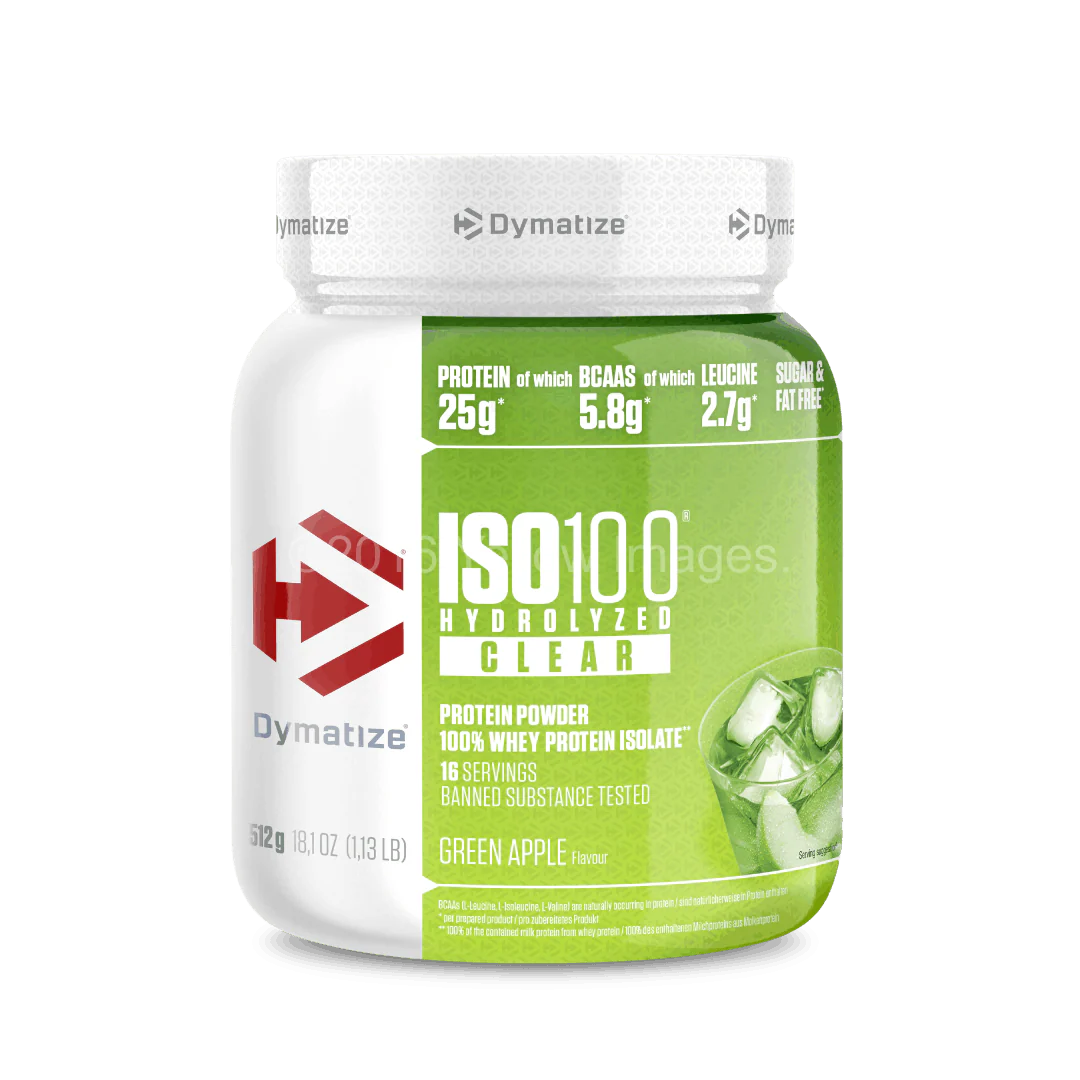Dymatize ISO 100 Hydrolyzed clear whey protein 512g Roheline õun — Apple — Powder - image 1 of 2