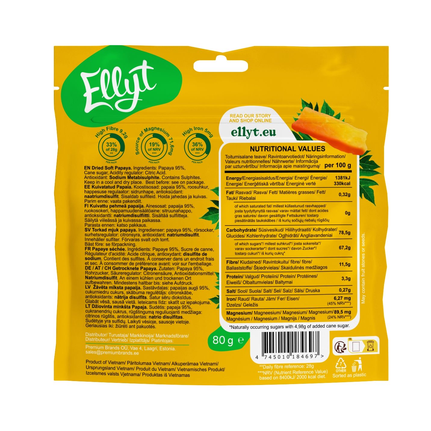 Pehme kuivatatud papaia 80g — Snack view 3