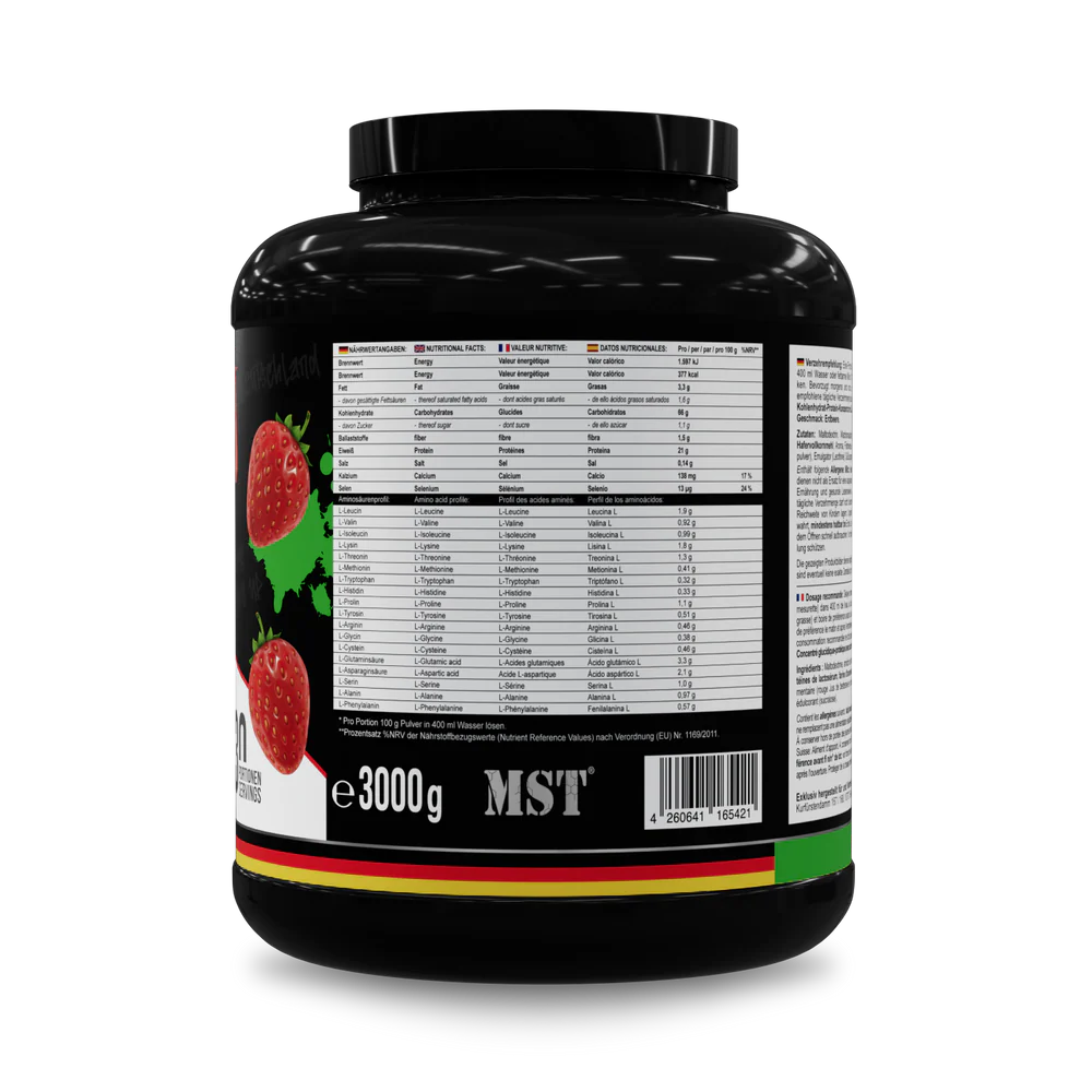 MST Nutrition® Mass Gainer Strawberry - Powder 3kg — Strawberry — Powder view 2
