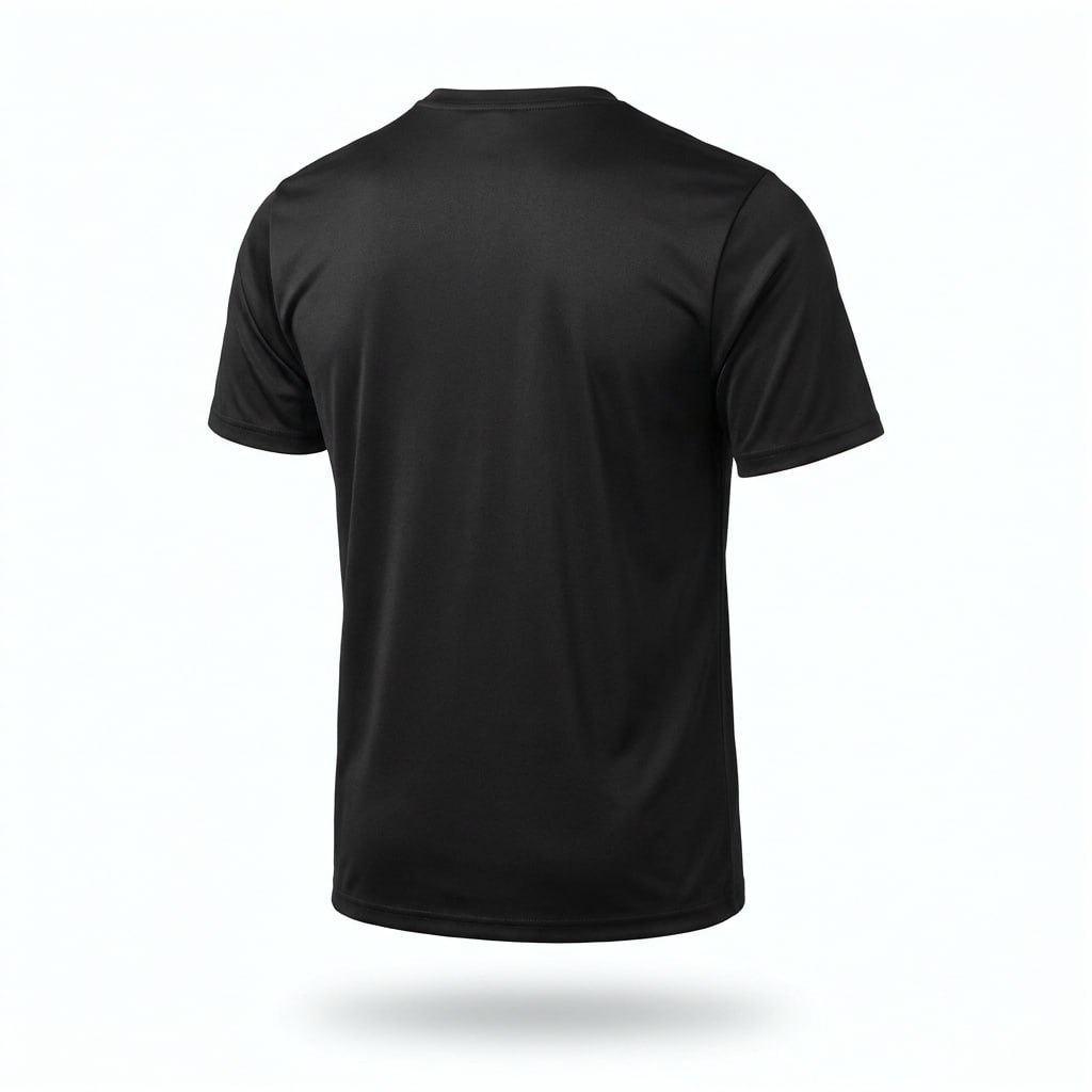 MaxFit Men's Polyester Sports T-Shirt M Black — Tabs view 2