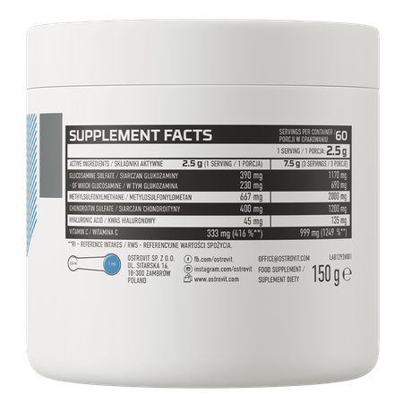 OstroVit Glucosamine + MSM + Chondroitin 150g Vaarikas — Raspberry — Powder view 3