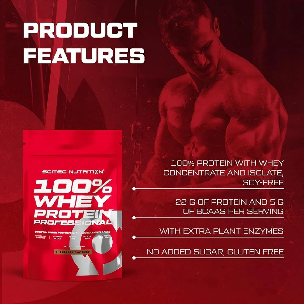 Scitec 100% Whey Protein Professional 500g Šokolaad — Chocolate — Powder view 2