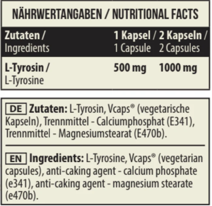 MST L-Tyrosine 500mg 90caps — Capsules view 5