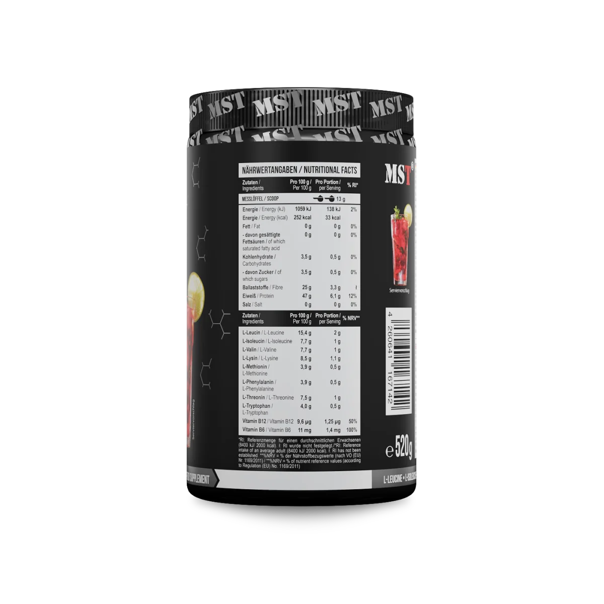 MST BCAA EAA 40serv Puuviljapunch — Powder view 2