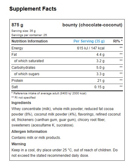 Mars Bounty Hi Protein - Šokolaad ja kookos — Chocolate — Powder view 3