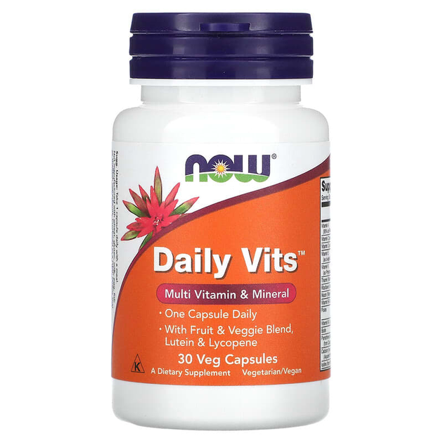 NOW Daily Vits 30 veg. caps. — Capsules view 1