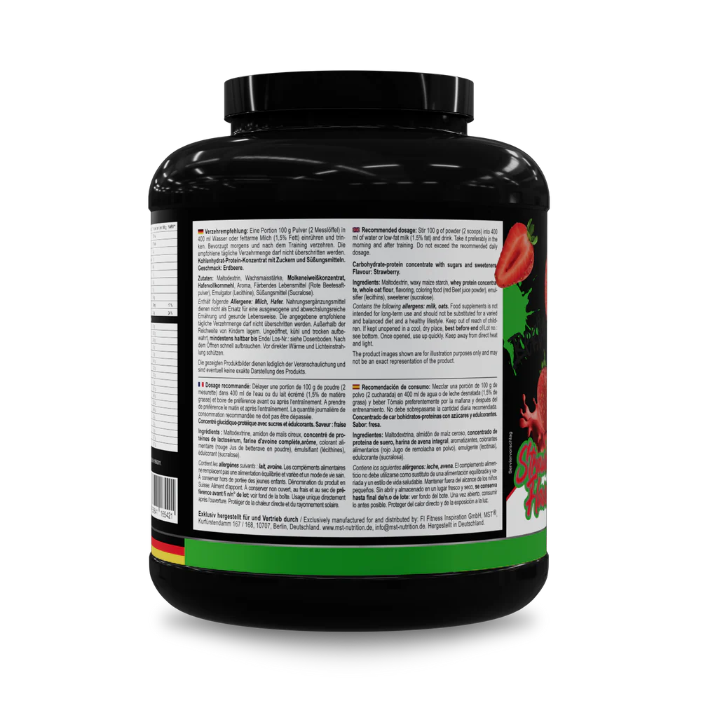 MST Nutrition® Mass Gainer Strawberry - Powder 3kg — Strawberry — Powder view 3