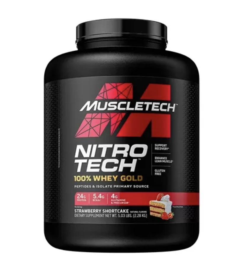 MuscleTech Nitro Tech 100% Whey Gold 2.27kg Maasikas