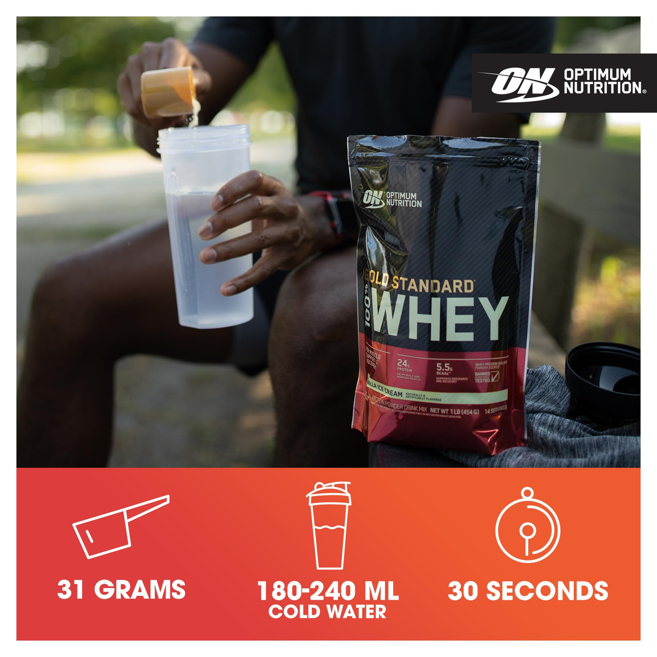 Optimum-nutrition Gold Standard 100% Whey 450g Topeltšokolaad — Chocolate — Powder view 2