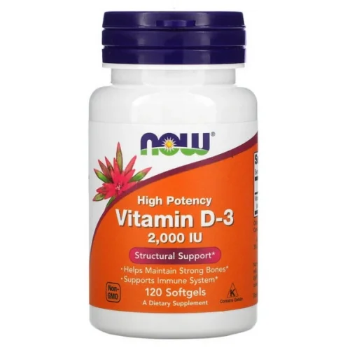 NOW Vitamin D3 2000IU High Potency 120 softgels — Softgels - image 1 of 2