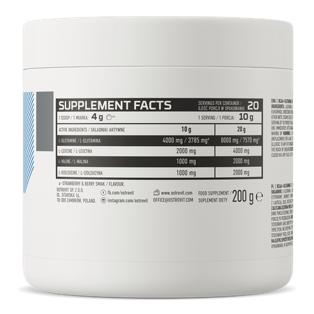 OstroVit BCAA + Glutamine 200g Apelsin — Orange — Powder view 3