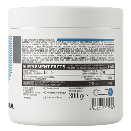 OstroVit MSM 300g — Unflavored — Powder view 3