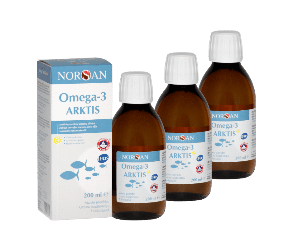 Omega-3 Arktis D-vitamiiniga, õli 3x200ml