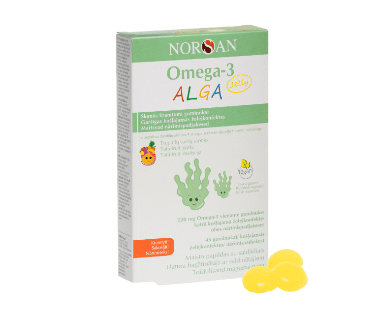 Omega-3 Alga Jelly, želatiinist närimispadjakesed, 45 ja 120 tk. — Capsules view 1