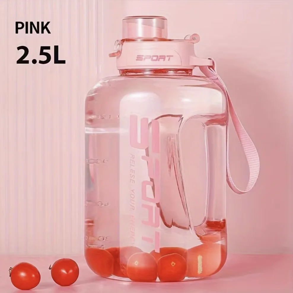 Large Sports Water Bottle 2500ml with Straw Rose TM — Accessory - product image