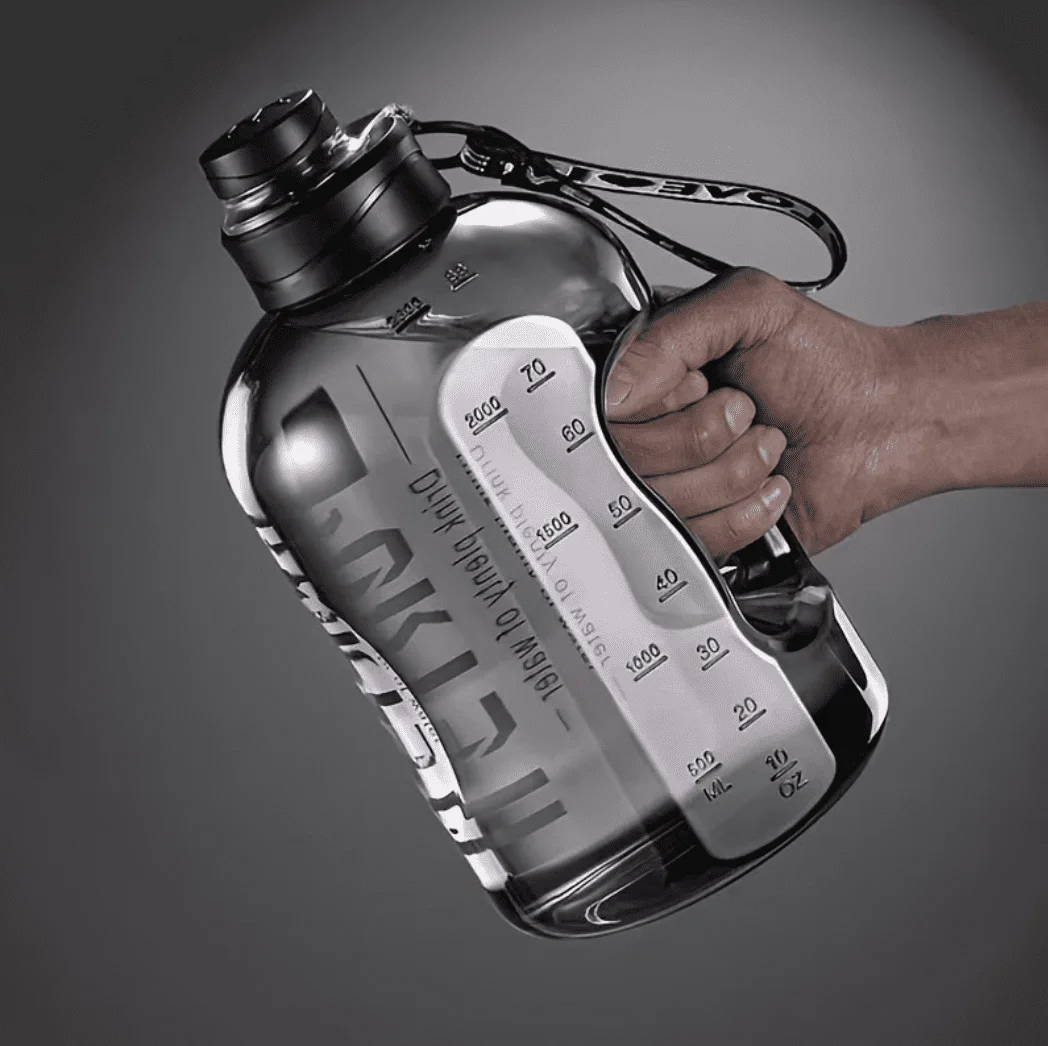 Large Sports Water Bottle 1700ml with Straw Grey (Hall) TM — Accessory view 2