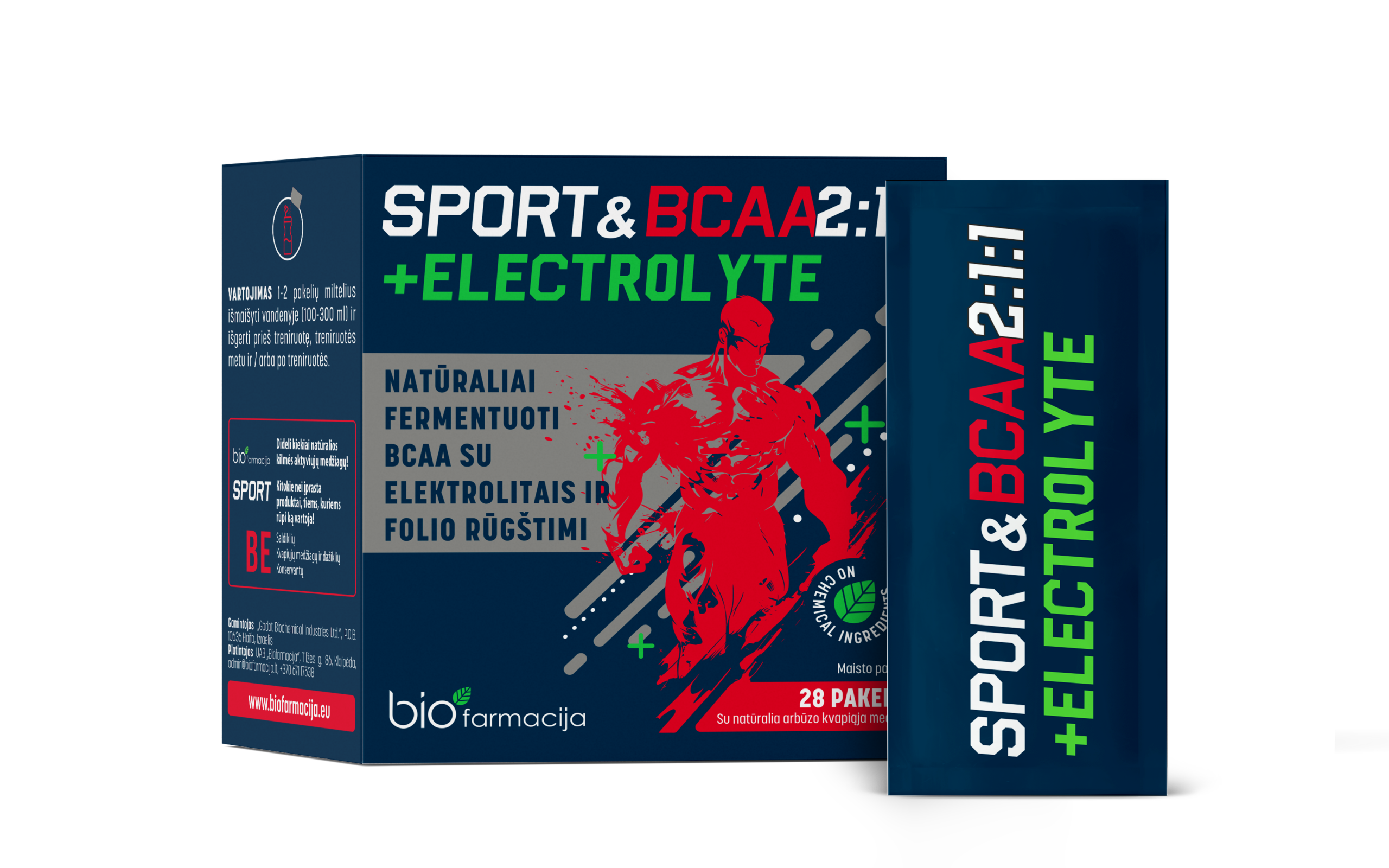 UUS! Sport&BCAA 2:1:1+elektrolüüdid aminohapetega, 28 pakki