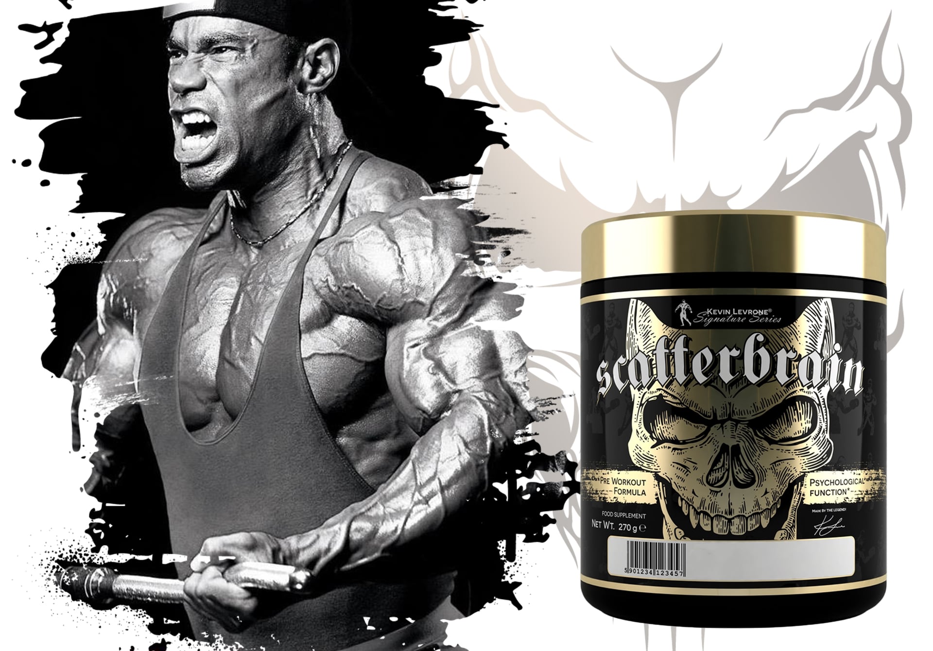 Kevin Levrone Scatterbrain - Предтренировочный порошок со вкусом драконьего фрукта — Powder view 2