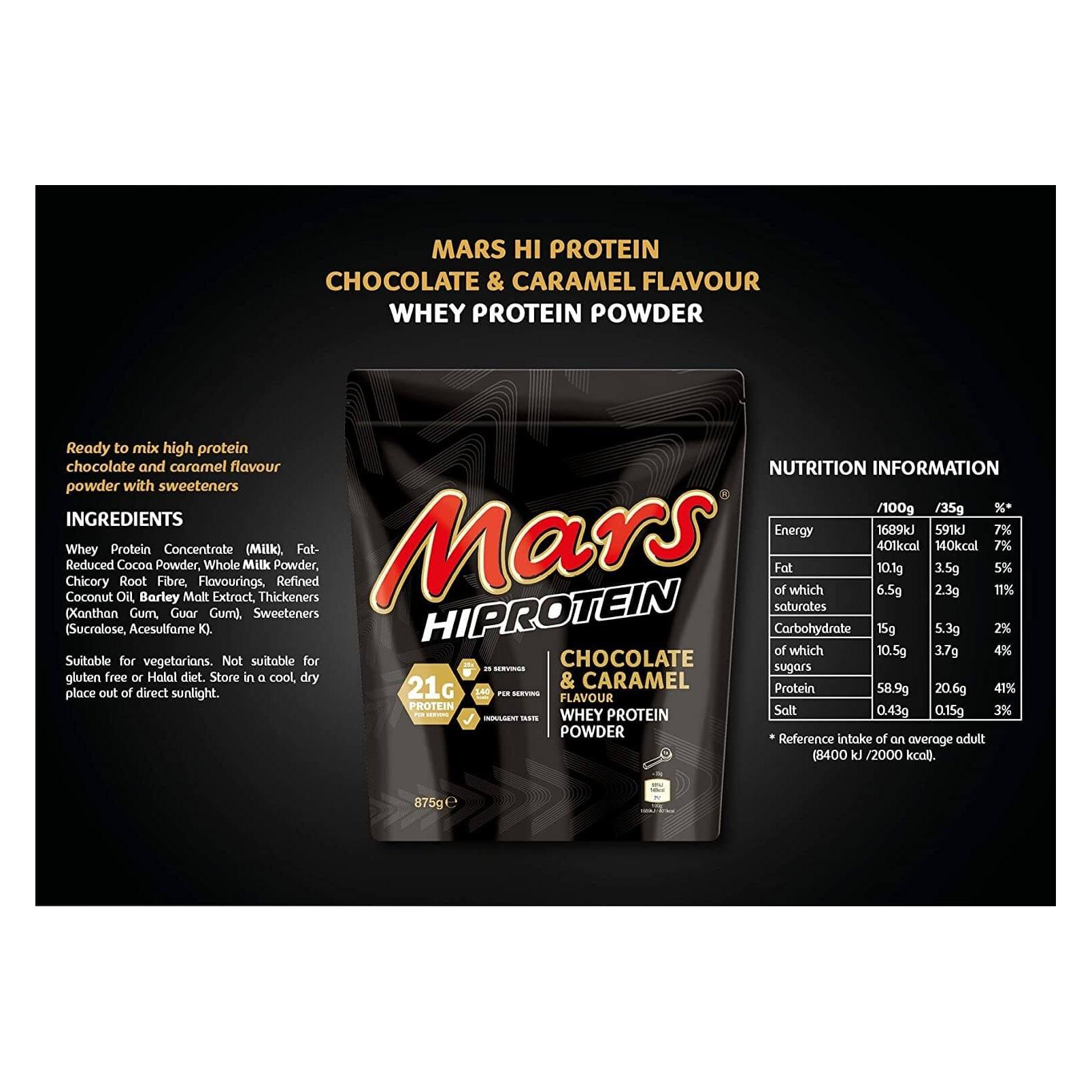 Mars Hi Protein - Протеиновый порошок со вкусом шоколадной карамели 455г — Chocolate — Powder view 3