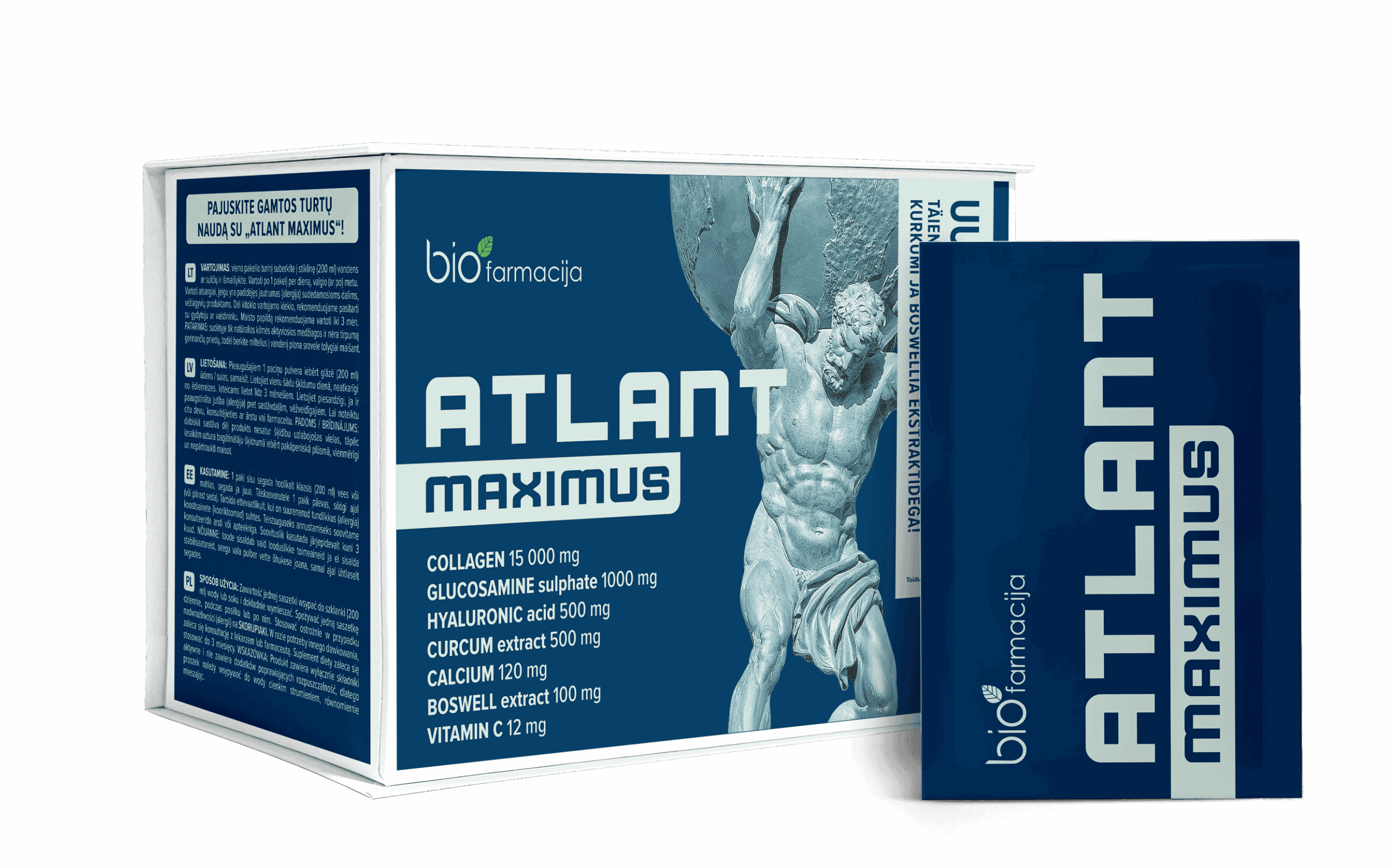 Atlant Maximus liigestele, luudele ja nahale, 28 pakki — Powder - product image