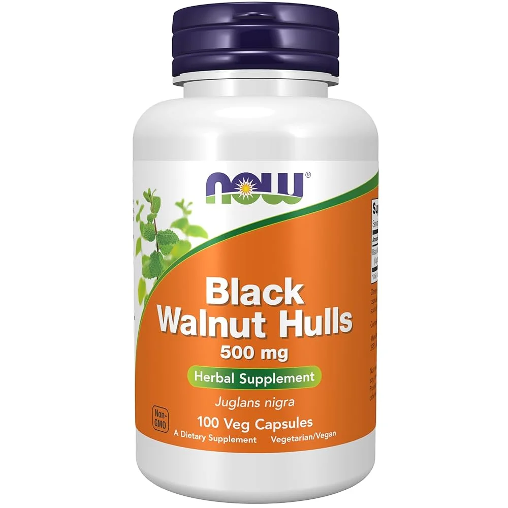 NOW Black Walnut Hulls 500 mg 100 Capsules — Capsules view 1
